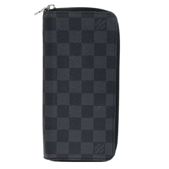 LOUIS VUITTON Long Zippy Wallet Vertical Damier Graphite Leather N63095 86KA436 - Picture 1 of 15